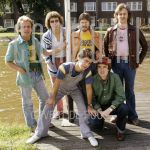 16-05-1977 Little River Band on location in Amsterdam.

[keywords]Posed, Full Length, Eyecontact, Musicians[/keywords]